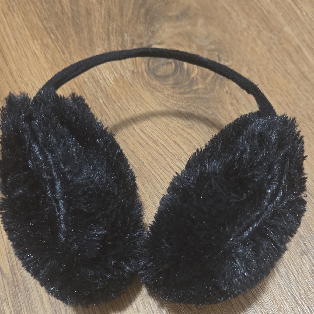 Black Furry Earmuffs